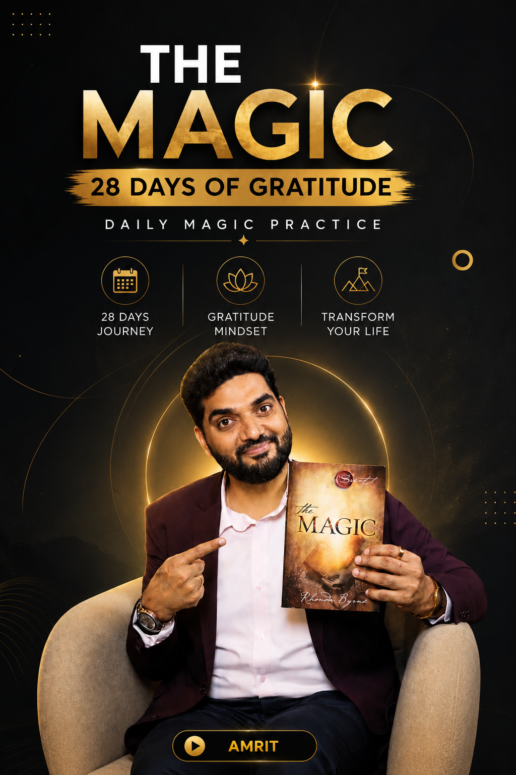 The Magic of Gratitude - 28 Days of Gratitude Daily Magic Practice by Dr Amiett Kumar